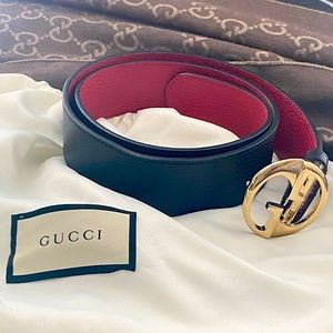 Gucci Black/Red Reversible Belt